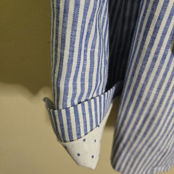 Talbots Lightweight Seersucker 1 Button Linen Blend Blazer Size 14W - Picture 6 of 8